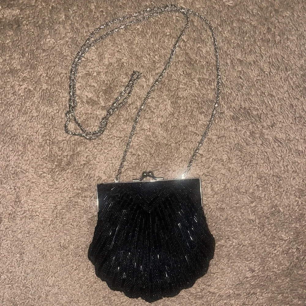 Vintage Black Beaded Evening Clutch Bag - Picture 2 of 7